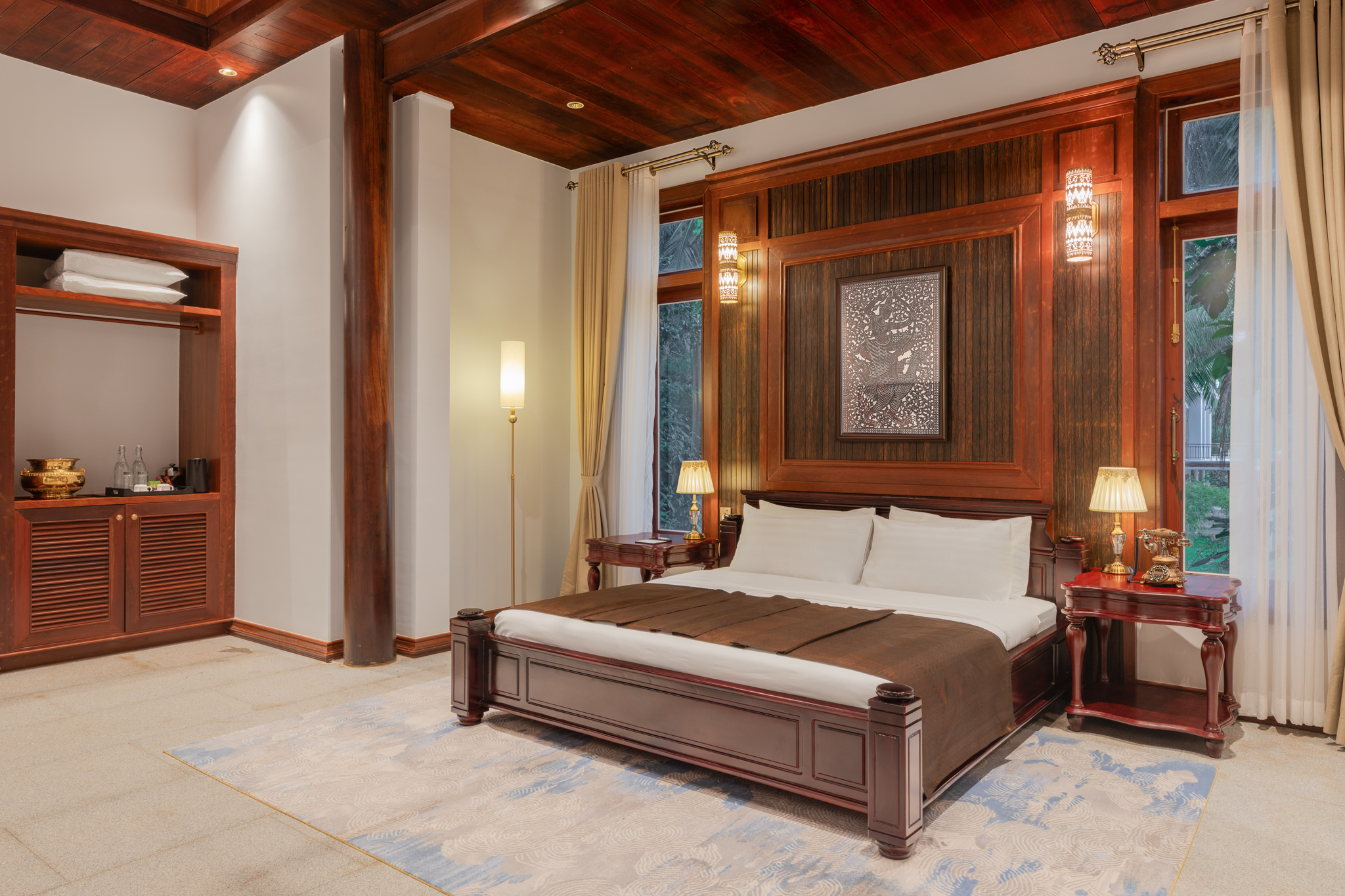 Koh Totung Resort villa bedroom, luxury resort room and interior photography in Cambodia.