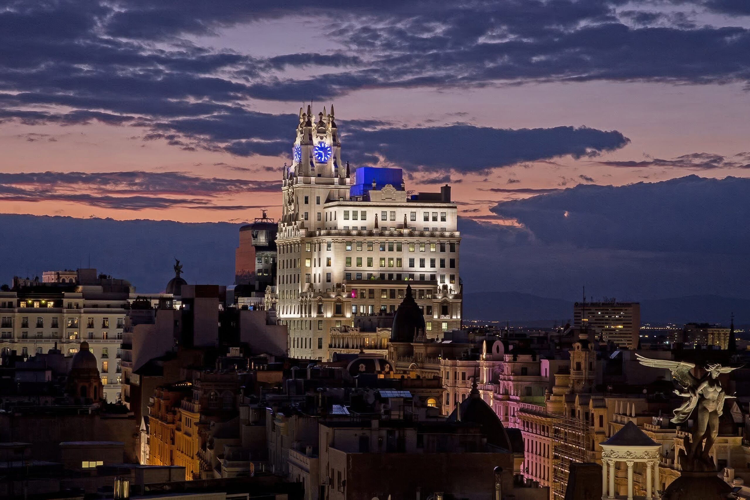 gran-via-telefonica-building-madrid-blue-hour-spain